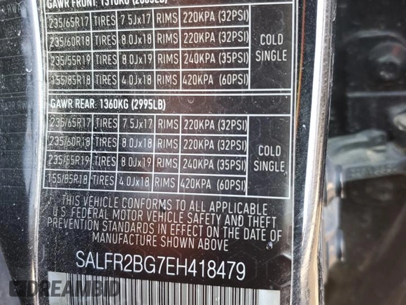 2014 Land Rover LR2 z VIN SALFR2BG7EH418479, wystawiony jako Copart lot #42394775 z przebiegiem 74 247 mil mil oraz Szkoda całkowita • Salvage title. Historia ofert i sprzedaży dostępna na DreamBid. Obrazek 13.
