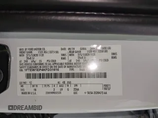 2019 Ford F-150 XL with VIN 1FTEW1EP4KFD31616, listed as a IAAI auction lot 42611556 with 78,001 mi miles and . Bid and sale history available at DreamBid. Image 9.