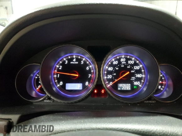 2008 Infiniti M with VIN JNKAY01E78M600315, listed as a Copart auction lot 57425045 with 180,600 mi miles and Salvage title. Bid and sale history available at DreamBid. Image 9.