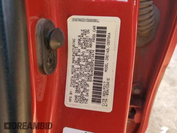 2013 Toyota Corolla L with VIN 5YFBU4EE6DP213474, listed as a Copart auction lot 46928735 with 186,514 mi miles and Salvage Title. Bid and sale history available at carsss.com. Image 14.