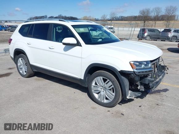 2019 Volkswagen Atlas SEL with VIN 1V2MR2CA2KC597854, listed as a IAAI auction lot 41924853 with 96,847 mi miles and . Bid and sale history available at DreamBid. Image 1.