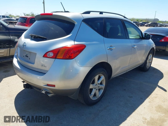 2009 Nissan Murano SL with VIN JN8AZ18U69W101940, listed as a IAAI auction lot 41852690 with 169,701 mi miles and . Bid and sale history available at DreamBid. Image 4.