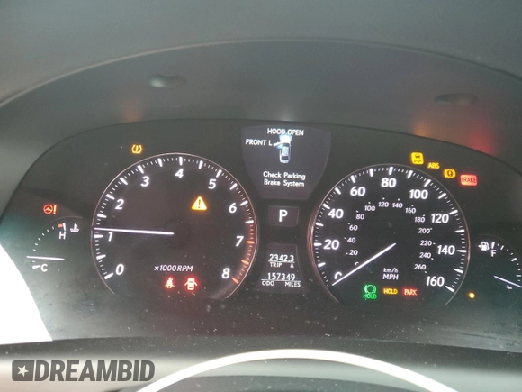 2007 Lexus LS 460 L with VIN JTHGL46F975015133, listed as a Copart auction lot 54196385 with 157,349 mi miles and Clean Title. Bid and sale history available at DreamBid. Image 9.