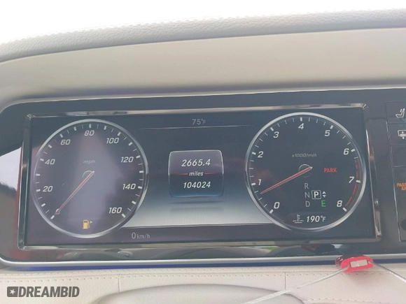 2016 Mercedes-Benz S-Class S 550 with VIN WDDUG8FB4GA222460, listed as a IAAI auction lot 41363145 with 104,024 mi miles. Bid and sale history available at carsss.com. Image 7.
