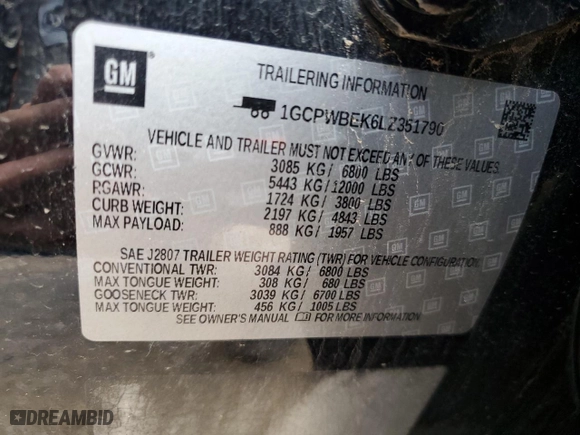 2020 Chevrolet Silverado 1500 LTD Custom with VIN 1GCPWBEK6LZ351790, listed as a Copart auction lot 43614945 with NaN miles and Salvage Title. Bid and sale history available at carsss.com. Image 12.