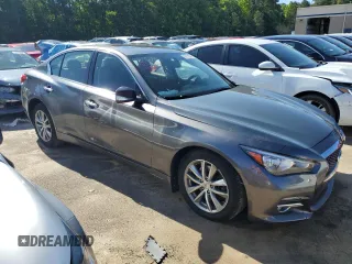 2015 Infiniti Q50 Premium with VIN JN1BV7ARXFM423026, listed as a Copart auction lot 58139225 with 130,544 mi miles and Salvage title. Bid and sale history available at DreamBid. Image 4.