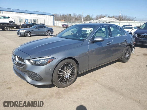 2025 Mercedes-Benz C 300 with VIN W1KAF4HB6SR246863, listed as a Copart auction lot 48716085 with 2,233 mi miles and Salvage Title. Bid and sale history available at DreamBid. Image 1.