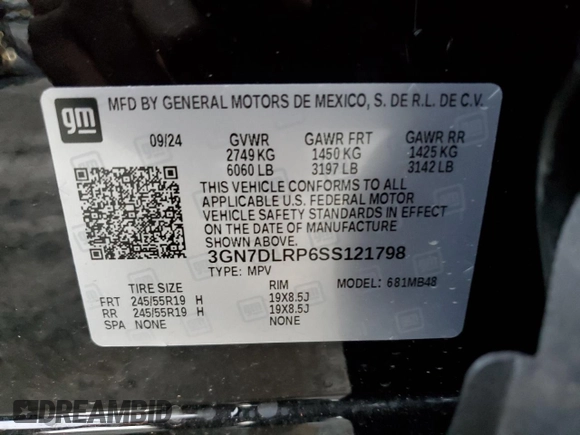 2025 Chevrolet Equinox EV LT z VIN 3GN7DLRP6SS121798, wystawiony jako Copart lot #45547575 z przebiegiem 2 147 mil mil oraz Szkoda całkowita • Salvage title. Historia ofert i sprzedaży dostępna na DreamBid. Obrazek 13.