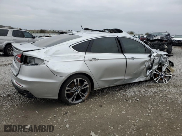 2019 Ford Fusion Titanium with VIN 3FA6P0D96KR254352, listed as a Copart auction lot 80476984 with 0 mi miles and Salvage Title. Bid and sale history available at carsss.com. Image 3.