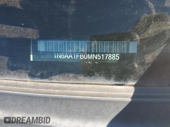 2021 Nissan Titan SV with VIN 1N6AA1FB0MN517885, listed as a Copart auction lot 77046004 with 52,284 mi miles and Salvage title. Bid and sale history available at DreamBid. Image 12.