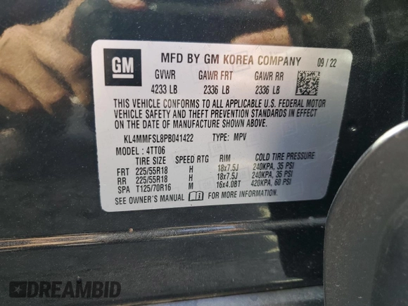 2023 Buick Encore GX Essence with VIN KL4MMFSL8PB041422, listed as a Copart auction lot 51762375 with 25,283 mi miles and Salvage title. Bid and sale history available at DreamBid. Image 14.