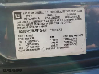 2005 Hummer H2 SUV with VIN 5GRGN23U65H108432, listed as a Copart auction lot 76786844 with 248,780 mi miles and Salvage Title. Bid and sale history available at carsss.com. Image 13.