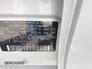2018 Hyundai Accent SE with VIN 3KPC24A30JE020135, listed as a IAAI auction lot 41838897 with 70,530 mi miles and . Bid and sale history available at carsss.com. Image 9.