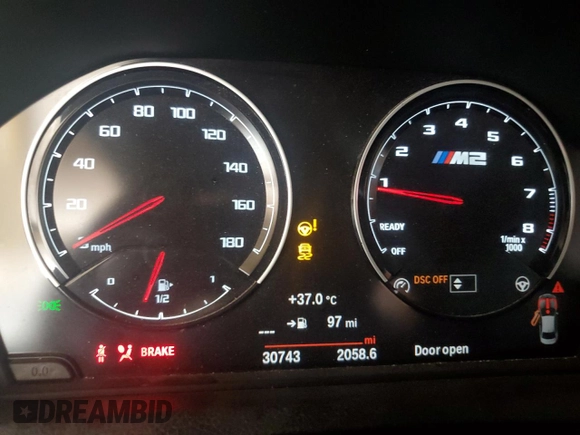 2019 BMW M2 Competition with VIN WBS2U7C51KVB09212, listed as a Copart auction lot 64323704 with 30,743 mi miles and Salvage Title. Bid and sale history available at carsss.com. Image 9.