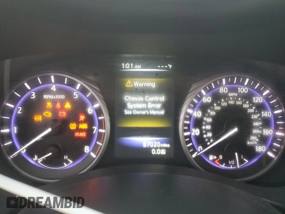 2017 Infiniti Q50 2.0t Premium with VIN JN1CV7AR1HM681670, listed as a Copart auction lot 51450165 with 87,020 mi miles and Salvage Title. Bid and sale history available at carsss.com. Image 9.