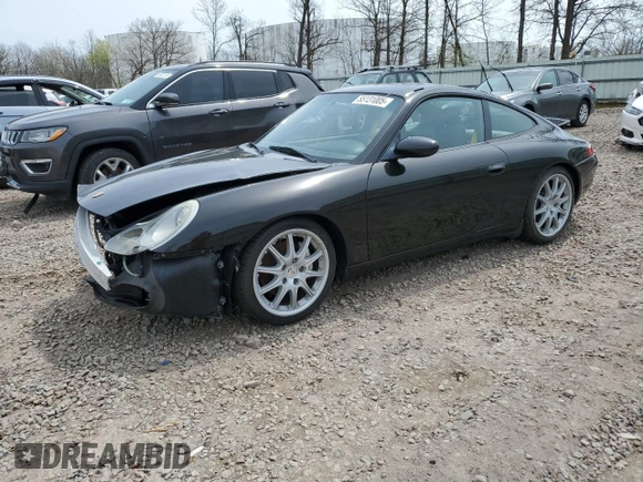 2001 Porsche 911 Carrera with VIN WP0AA29951S623229, listed as a Copart auction lot 55131005 with 122,705 mi miles and Salvage Title. Bid and sale history available at carsss.com. Image 1.