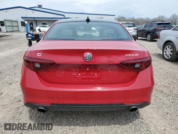 2018 Alfa Romeo Giulia with VIN ZARFAEDN0J7577037, listed as a Copart auction lot 54208215 with 54,175 mi miles and Salvage title. Bid and sale history available at DreamBid. Image 6.