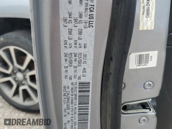 2017 Jeep Compass Sport with VIN 1C4NJCBAXHD166993, listed as a Copart auction lot 61578975 with 95,787 mi miles and Salvage title. Bid and sale history available at DreamBid. Image 13.