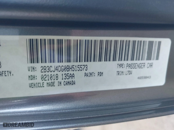 2011 Dodge Challenger with VIN 2B3CJ4DG0BH515573, listed as a IAAI auction lot 41861915 with 133,199 mi miles. Bid and sale history available at carsss.com. Image 9.