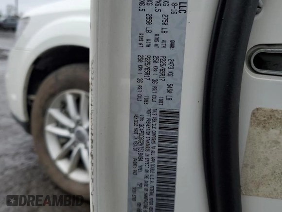 2017 Dodge Journey SXT with VIN 3C4PDCBG2HT518494, listed as a Copart auction lot 50752315 with 98,826 mi miles and Salvage Title. Bid and sale history available at carsss.com. Image 14.