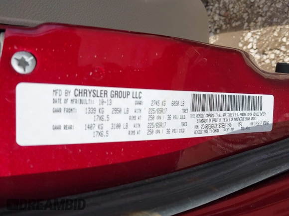 2014 Dodge Grand Caravan SE with VIN 2C4RDGBG6ER187868, listed as a IAAI auction lot 41949644 with 156,937 mi miles and . Bid and sale history available at DreamBid. Image 9.