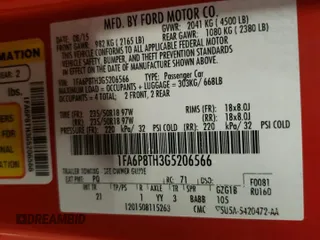 2016 Ford Mustang EcoBoost with VIN 1FA6P8TH3G5206566, listed as a Copart auction lot 62368485 with 92,215 mi miles and Salvage title. Bid and sale history available at DreamBid. Image 12.