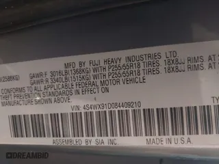 2008 Subaru Tribeca (Natl) 5-Pass with VIN 4S4WX91D084409210, listed as a IAAI auction lot 41352941 with 202,492 mi miles. Bid and sale history available at carsss.com. Image 9.
