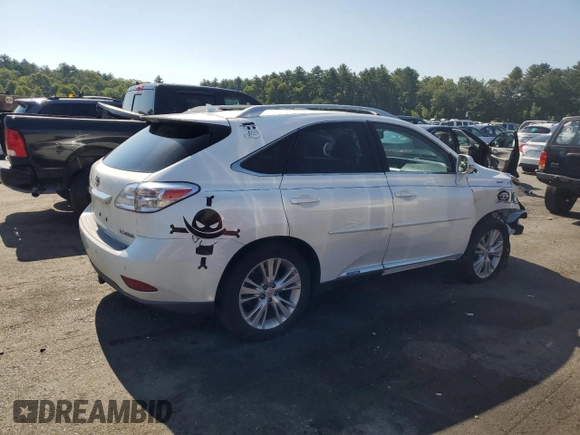 2012 Lexus RX 450h with VIN JTJBC1BA0C2050107, listed as a Copart auction lot 62010125 with Not provided miles and Salvage title. Bid and sale history available at DreamBid. Image 3.