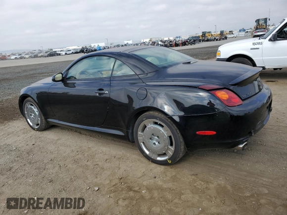 2002 Lexus SC 430 with VIN JTHFN48YX20007150, listed as a Copart auction lot 57253434 with 130,029 mi miles and Salvage Title. Bid and sale history available at DreamBid. Image 2.