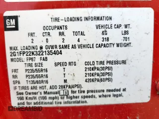 2002 Chevrolet Camaro z VIN 2G1FP22K322135404, wystawiony jako Copart lot #58767305 z przebiegiem Nie podano mil oraz Czysty tytuł • Clean title. Historia ofert i sprzedaży dostępna na DreamBid. Obrazek 13.
