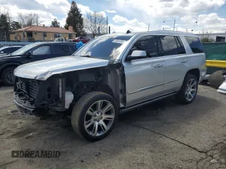 2015 Cadillac Escalade Premium with VIN 1GYS4CKJ5FR294465, listed as a Copart auction lot 53601395 with 113,766 mi miles and Salvage title. Bid and sale history available at DreamBid. Image 1.