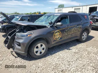 2020 Ford Police Interceptor Utility z VIN 1FM5K8AB9LGA19930, wystawiony jako Copart lot #55056095 z przebiegiem Nie podano mil oraz Szkoda całkowita • Salvage title. Historia ofert i sprzedaży dostępna na DreamBid. Obrazek 1.