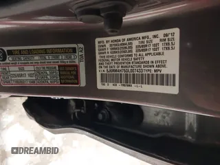2013 Honda CR-V EX-L with VIN 5J6RM4H75DL007433, listed as a IAAI auction lot 41617472 with 138,039 mi miles. Bid and sale history available at carsss.com. Image 9.