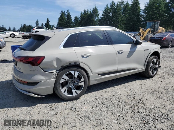 2022 Audi e-tron Premium Plus with VIN WA1LAAGE5NB025922, listed as a Copart auction lot 60321775 with 35,498 mi miles and Clean title. Bid and sale history available at DreamBid. Image 3.