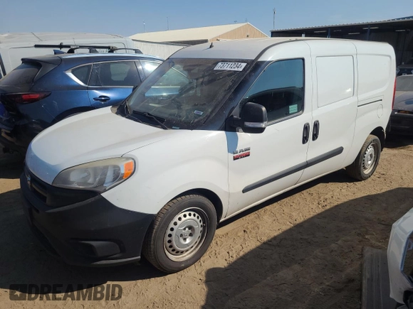 2017 Ram ProMaster City Cargo Tradesman with VIN ZFBERFAB2H6F18432, listed as a Copart auction lot 73711234 with 356,198 mi miles and Salvage Title. Bid and sale history available at carsss.com. Image 1.