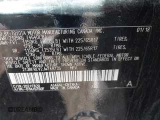 2018 Toyota RAV4 LE with VIN 2T3BFREV2JW749735, listed as a IAAI auction lot 41998068 with 112,468 mi miles. Bid and sale history available at carsss.com. Image 9.