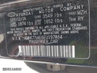 2014 Hyundai Accent GS with VIN KMHCT5AE6EU197814, listed as a IAAI auction lot 41697539 with 228,490 mi miles. Bid and sale history available at carsss.com. Image 9.