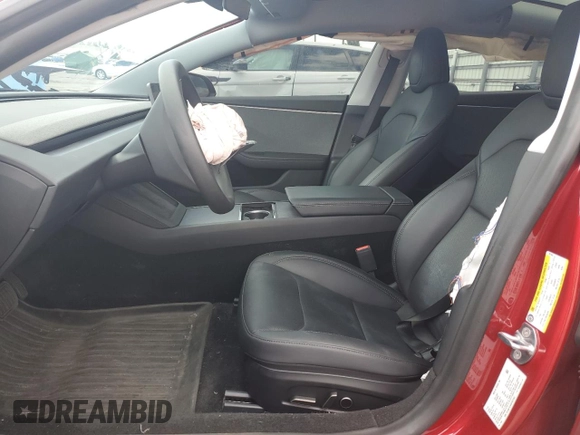 2025 Tesla Model 3 Long Range with VIN 5YJ3E1EA4SF897642, listed as a Copart auction lot 55498795 with 6,099 mi miles and Salvage title. Bid and sale history available at DreamBid. Image 7.