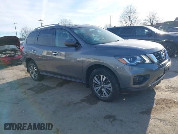 2017 Nissan Pathfinder SL with VIN 5N1DR2MM5HC909163, listed as a IAAI auction lot 41295750 with 72,617 mi miles. Bid and sale history available at carsss.com. Image 1.