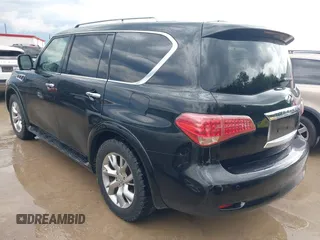 2011 Infiniti QX56 8-passenger with VIN JN8AZ2ND2B9700350, listed as a IAAI auction lot 42189951 with 135,424 mi miles. Bid and sale history available at carsss.com. Image 3.