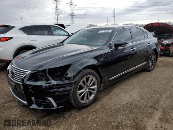 2013 Lexus LS 460 z VIN JTHCL5EF1D5015905, wystawiony jako Copart lot #81110004 z przebiegiem 121 676 mil mil oraz Szkoda całkowita • Salvage title. Historia ofert i sprzedaży dostępna na DreamBid. Obrazek 1.