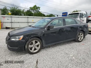 2014 Volkswagen Passat Wolfsburg Edition with VIN 1VWAT7A38EC033389, listed as a Copart auction lot 59616375 with 110,753 mi miles and Salvage title. Bid and sale history available at DreamBid. Image 1.