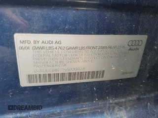 2005 Audi A4 1.8T SE with VIN WAULC68E75A020428, listed as a Copart auction lot 42338655 with 0 mi miles and Salvage Title. Bid and sale history available at carsss.com. Image 12.