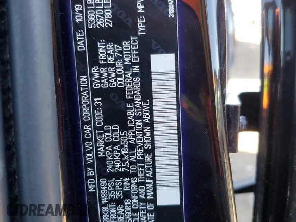 2020 Volvo XC60 Momentum z VIN YV4102RK8L1489490, wystawiony jako Copart lot #56930285 z przebiegiem 88 930 mil mil oraz Czysty tytuł • Clean title. Historia ofert i sprzedaży dostępna na DreamBid. Obrazek 13.