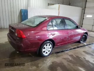 2003 Honda Civic EX with VIN 2HGES26783H587405, listed as a Copart auction lot 54131895 with 180,719 mi miles and Salvage Title. Bid and sale history available at carsss.com. Image 3.