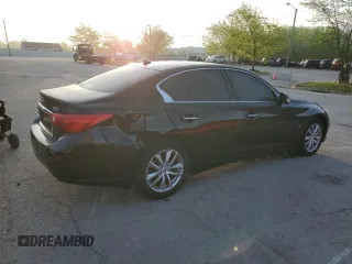 2015 Infiniti Q50 Premium with VIN JN1BV7AR1FM411069, listed as a Copart auction lot 54003945 with 118,888 mi miles and Salvage Title. Bid and sale history available at carsss.com. Image 3.