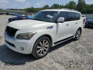 2011 Infiniti QX56 8-passenger z VIN JN8AZ2NC7B9302848, wystawiony jako Copart lot #59489335 z przebiegiem 195 714 mil mil oraz Szkoda całkowita • Salvage title. Historia ofert i sprzedaży dostępna na DreamBid. Obrazek 1.