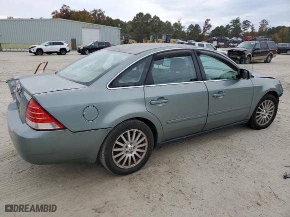 2005 Mercury Montego Premier with VIN 1MEFM42145G606121, listed as a Copart auction lot 78864334 with 0 mi miles and Salvage Title. Bid and sale history available at carsss.com. Image 3.