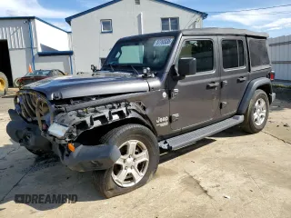 2018 Jeep Wrangler Unlimited Sport S z VIN 1C4HJXDG9JW273212, wystawiony jako Copart lot #57762035 z przebiegiem 79 678 mil mil oraz Szkoda całkowita • Salvage title. Historia ofert i sprzedaży dostępna na DreamBid. Obrazek 1.
