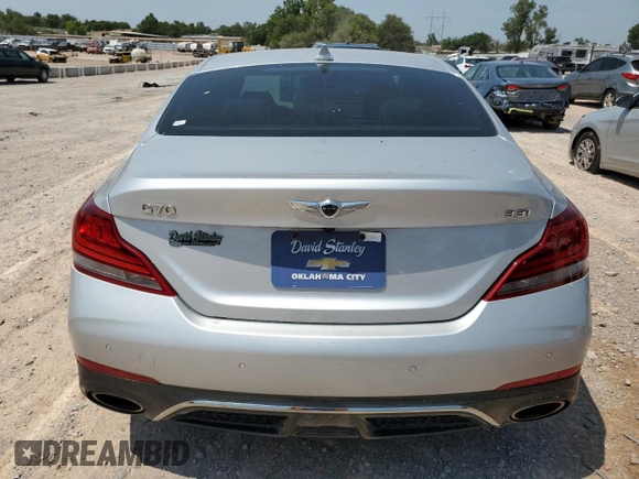 2019 Genesis G70 3.3T Advanced with VIN KMTG74LE1KU013927, listed as a Copart auction lot 63079074 with 49,580 mi miles and Salvage Title. Bid and sale history available at carsss.com. Image 6.